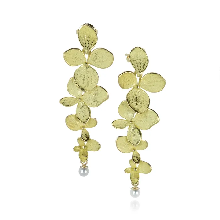 18k 4 Part Hydrangea Drop Earrings John Iversen Earrings