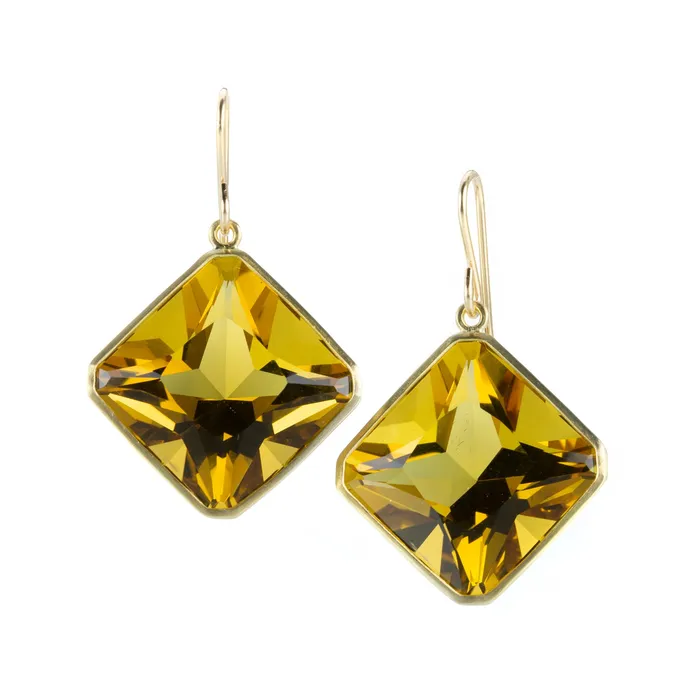 Asscher Cut Citrine Earrings Maria Beaulieu Earrings