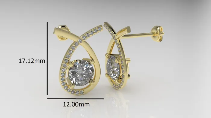 Earrings JCM DESIGN JEWELRY Gold Earrings with 44 DIAMOND VS1 stt Prongs