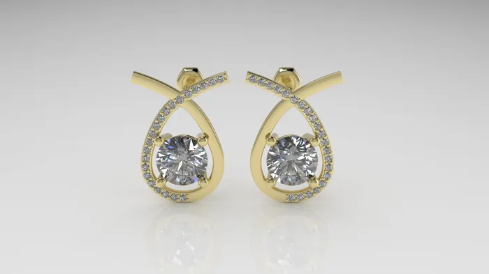 Earrings JCM DESIGN JEWELRY Gold Earrings with 44 DIAMOND VS1 stt Prongs