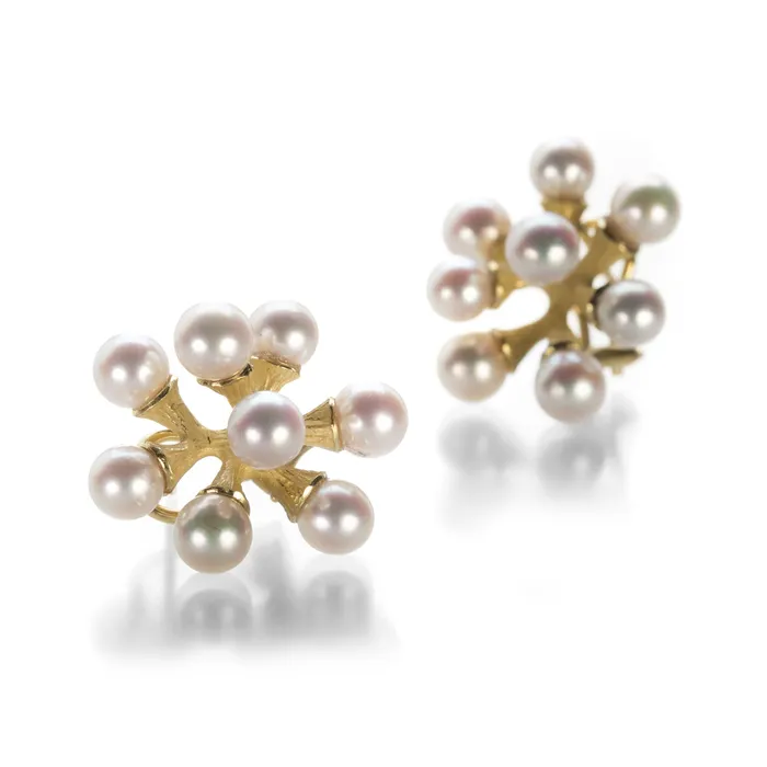 Earrings John Iversen Small Jacks Earrings with Pink Akoya Pearls
