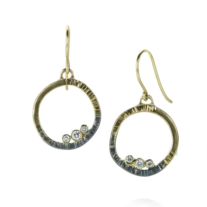 Earrings Kate Maller Mini Turning Aspen Earrings with Diamonds