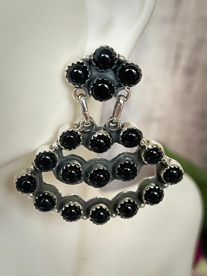 Earrings SophiaRene Boutique Sterling Silver Statement Custom Stone Chandelier Earrings Earrings SophiaRene Boutique Sterling Silver Statement Custom Stone Chandelier Earrings