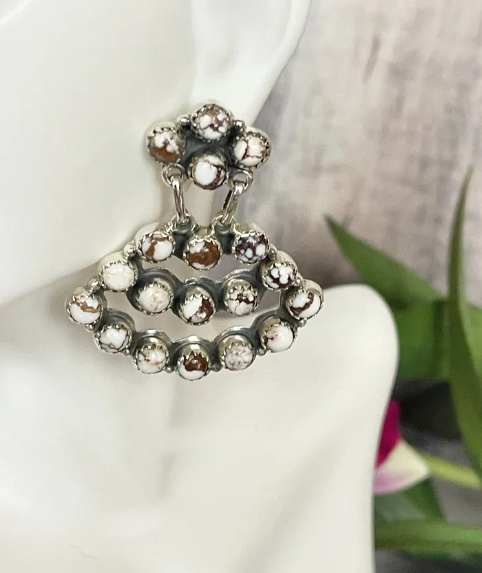 Earrings SophiaRene Boutique Sterling Silver Statement Custom Stone Chandelier Earrings Earrings SophiaRene Boutique Sterling Silver Statement Custom Stone Chandelier Earrings