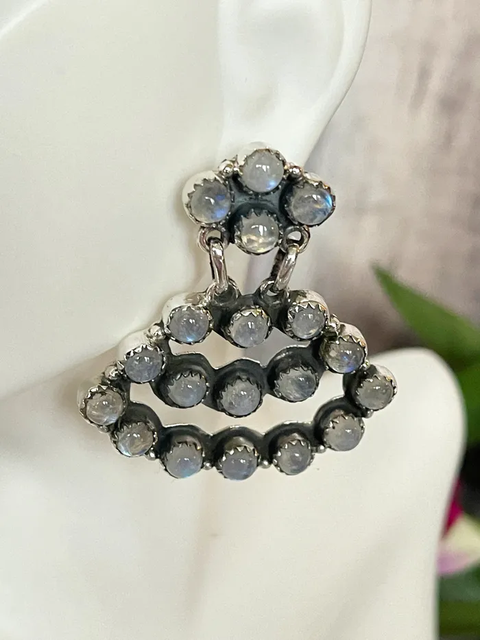 Earrings SophiaRene Boutique Sterling Silver Statement Custom Stone Chandelier Earrings Earrings SophiaRene Boutique Sterling Silver Statement Custom Stone Chandelier Earrings