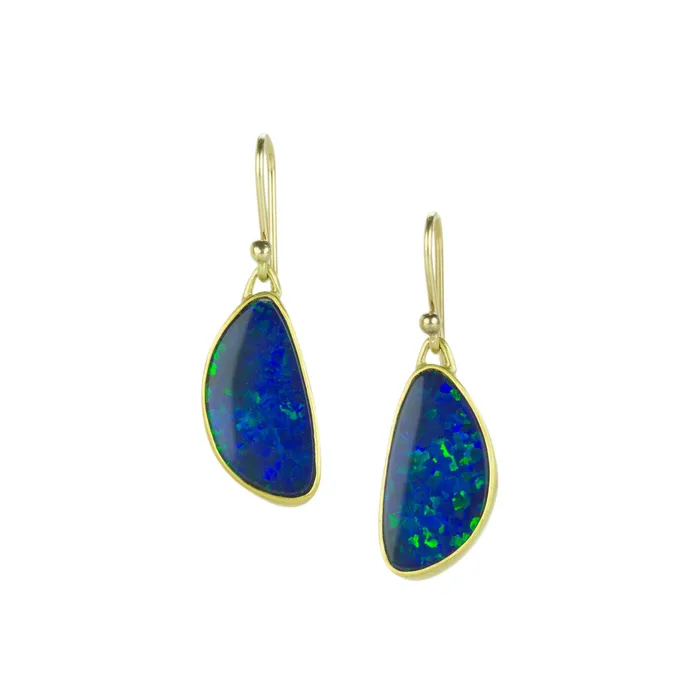 Gabriella Kiss Earrings Boulder Opal Wing Shaped Earrings