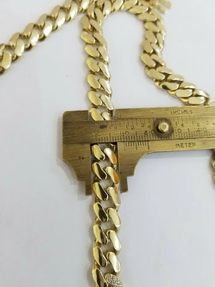 Globalwatches10 Necklaces 10k Yellow Gold Royal Miami Cuban Chain Bracelet 9 Set 10mm Monaco Necklace 24