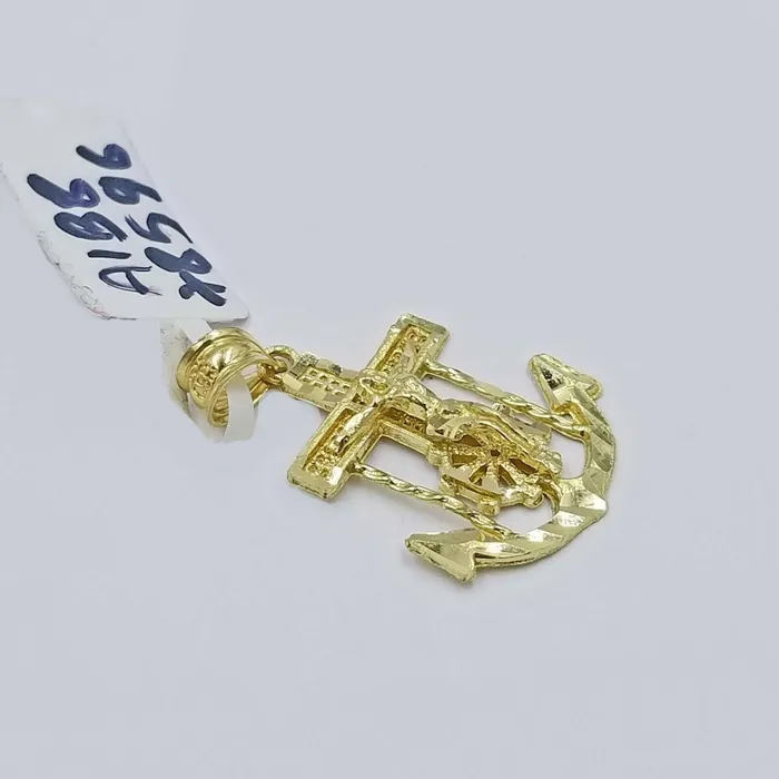 Gold and Diamond Necklaces 10k Gold Anchor Pendent Rope Chain 25mm 18 20 22 24 26 10kt Necklace Cham