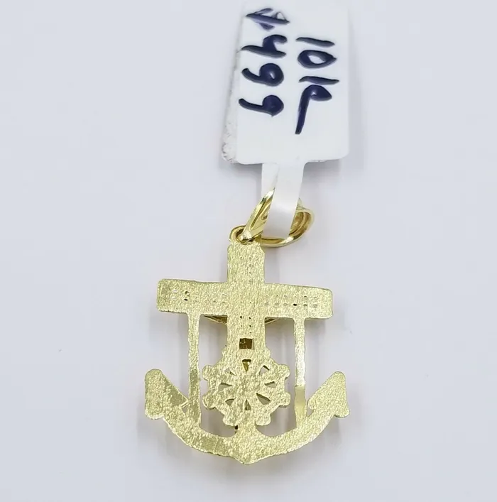 Gold and Diamond Necklaces 10k Gold Anchor Pendent Rope Chain 25mm 18 20 22 24 26 10kt Necklace Cham