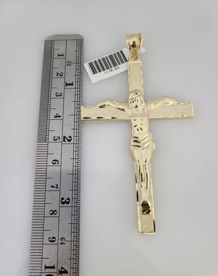 Gold and Diamond Necklaces 10k Gold Byzantine Necklace Jesus Crucifix Cross Charm 2030 inch 5mm SET Chain Gold and Diamond Necklaces 10k Gold Byzantine Necklace Jesus Crucifix Cross Charm 2030 inch 5mm SET Chain