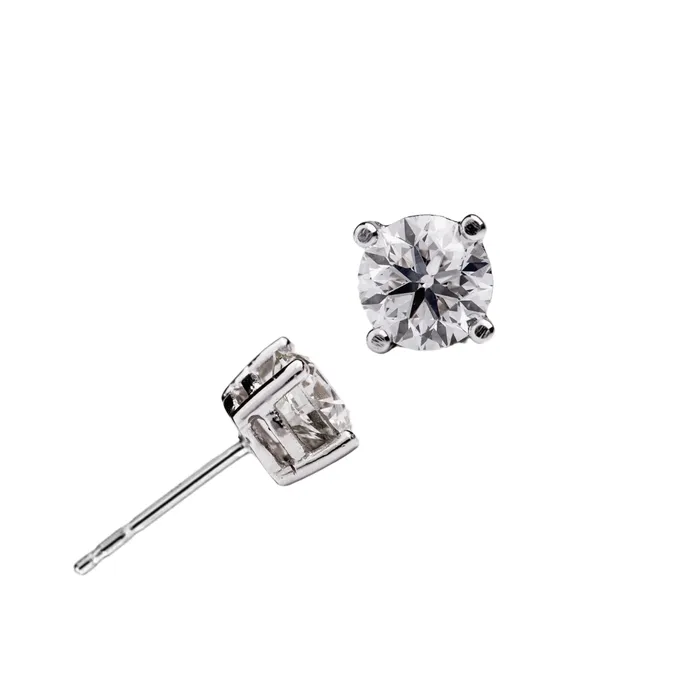 Independent Jewellers Earrings 14kt White Gold 100cttw Round Diamond Stud Earrings