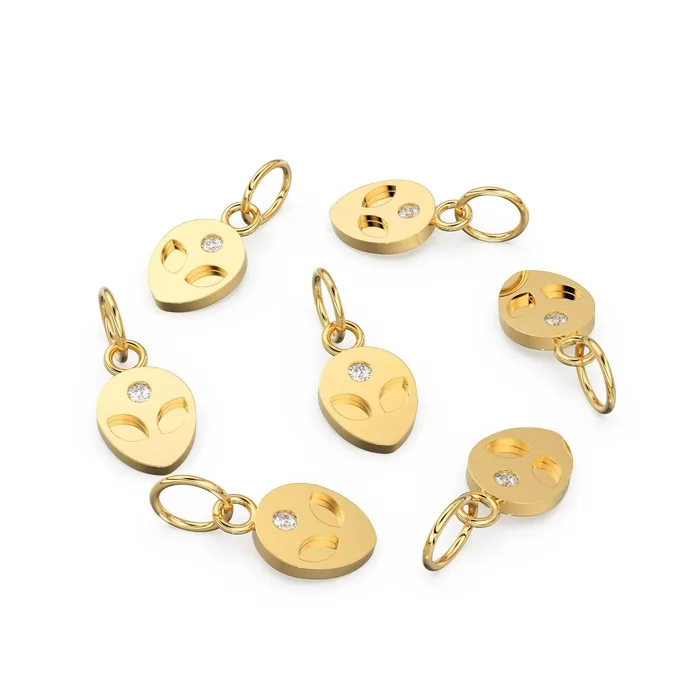 Jalvi Co Alien Head Diamond 14k 18k Solid Gold Charm Pendant Alien Charm Gold Charm Finding Alien Solid Gold Pendant Charm Necklaces Jalvi Co Alien Head Diamond 14k 18k Solid Gold Charm Pendant Alien Charm Gold Charm Finding Alien Solid Gold Pendant Charm Necklaces