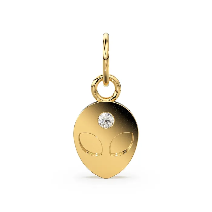 Jalvi Co Alien Head Diamond 14k 18k Solid Gold Charm Pendant Alien Charm Gold Charm Finding Alien Solid Gold Pendant Charm Necklaces Jalvi Co Alien Head Diamond 14k 18k Solid Gold Charm Pendant Alien Charm Gold Charm Finding Alien Solid Gold Pendant Charm Necklaces