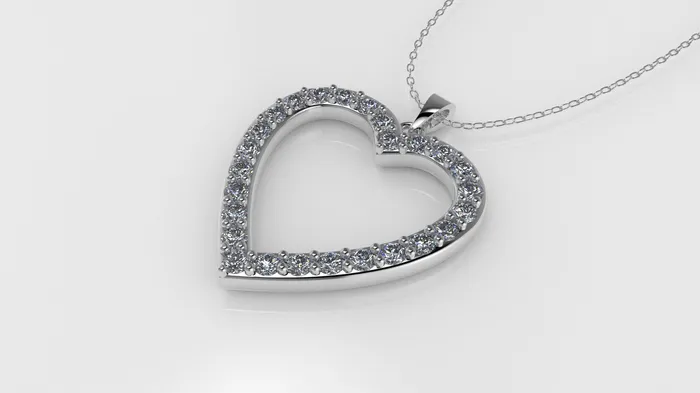 JCM DESIGN JEWELRY Necklaces 14K Pendant with 26 Diamonds 15mm each STT Prong Heart Style