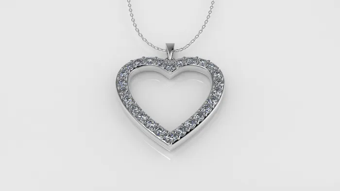 JCM DESIGN JEWELRY Necklaces 14K Pendant with 26 Diamonds 15mm each STT Prong Heart Style