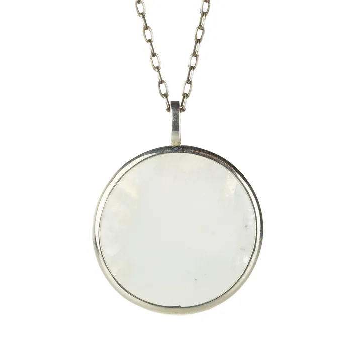 Joseph Brooks Round White Moonstone Pendant Necklace Necklaces
