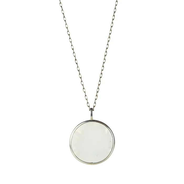 Joseph Brooks Round White Moonstone Pendant Necklace Necklaces Joseph Brooks Round White Moonstone Pendant Necklace Necklaces