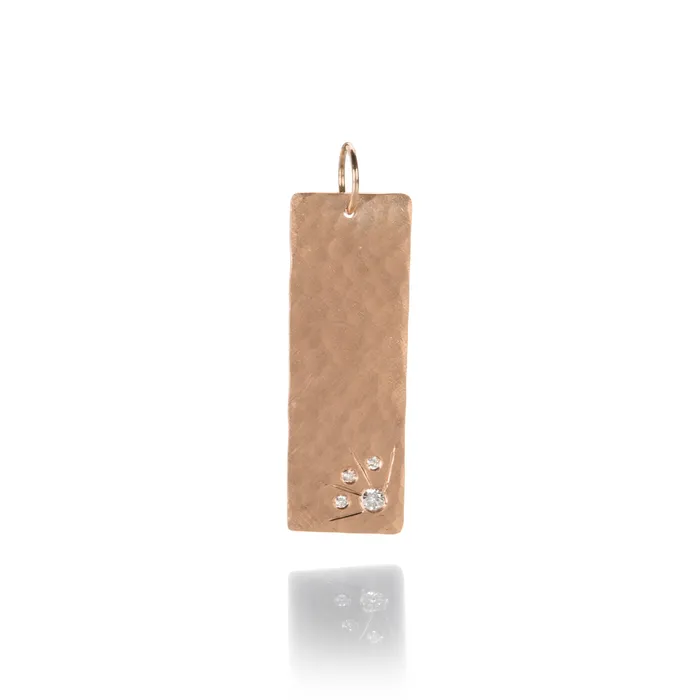Julez Bryant Rose Gold Nike Diamond Bar Pendant Necklaces