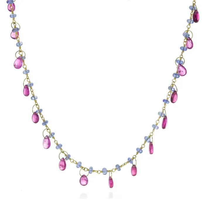 Mallary Marks Necklaces Blue Sapphire and Rubellite Briolette Necklace