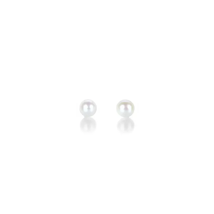Maria Beaulieu Earrings 4mm White Freshwater Pearl Earring