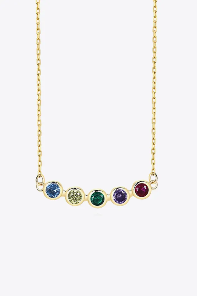 Necklaces 925 Sterling Silver Rainbow Cubic Zirconia Necklace Trendsi