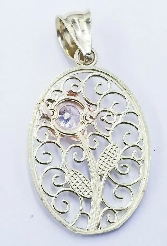 Necklaces Gold and Diamond 10k Yellow Gold Rope Chain Flower Pendant Diamond cut 18 20 22 24 26 28