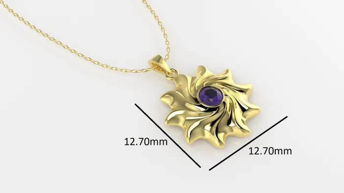Necklaces Jcm 21 jewelry 14K Gold Pendant with 1 Amethyst STT Bezel Only Pendant Sun Style