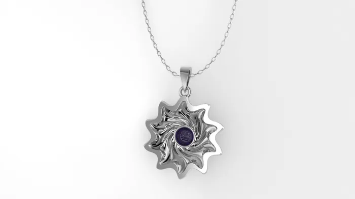 Necklaces Jcm 21 jewelry 14K Gold Pendant with 1 Amethyst STT Bezel Only Pendant Sun Style