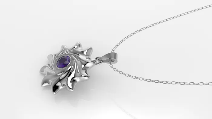 Necklaces Jcm 21 jewelry 14K Gold Pendant with 1 Amethyst STT Bezel Only Pendant Sun Style