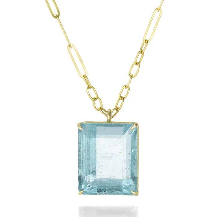 Necklaces Rosanne Pugliese Emerald Cut Aquamarine Necklace