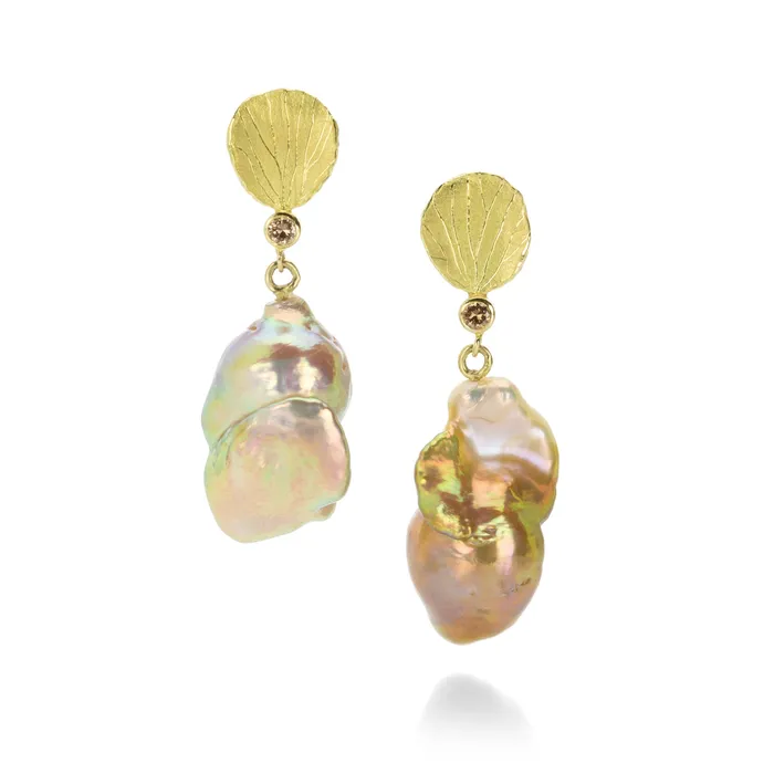 Pinkish Brown Freshwater Pearl Earrings Barbara Heinrich Earrings