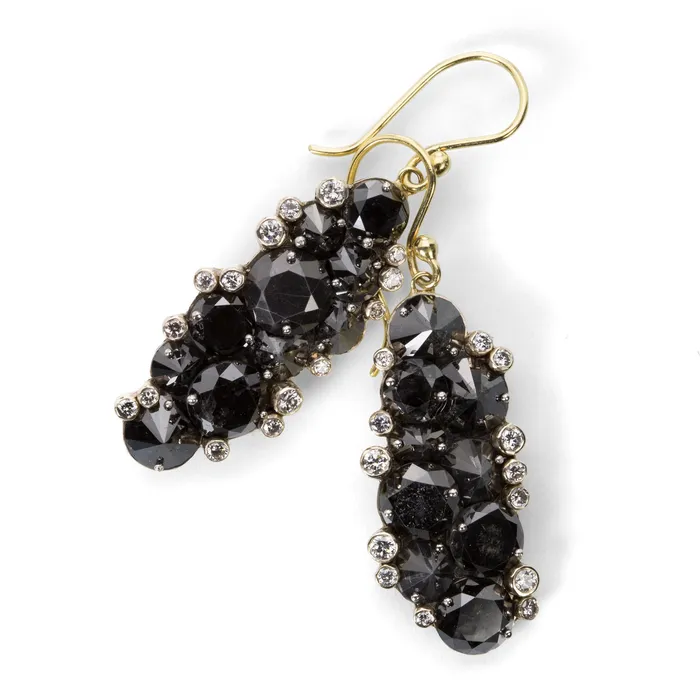 Todd Pownell Earrings Black and White Diamond Earrings