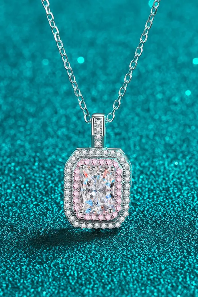 Trendsi 1 Carat Moissanite Geometric Pendant Chain Necklace Necklaces