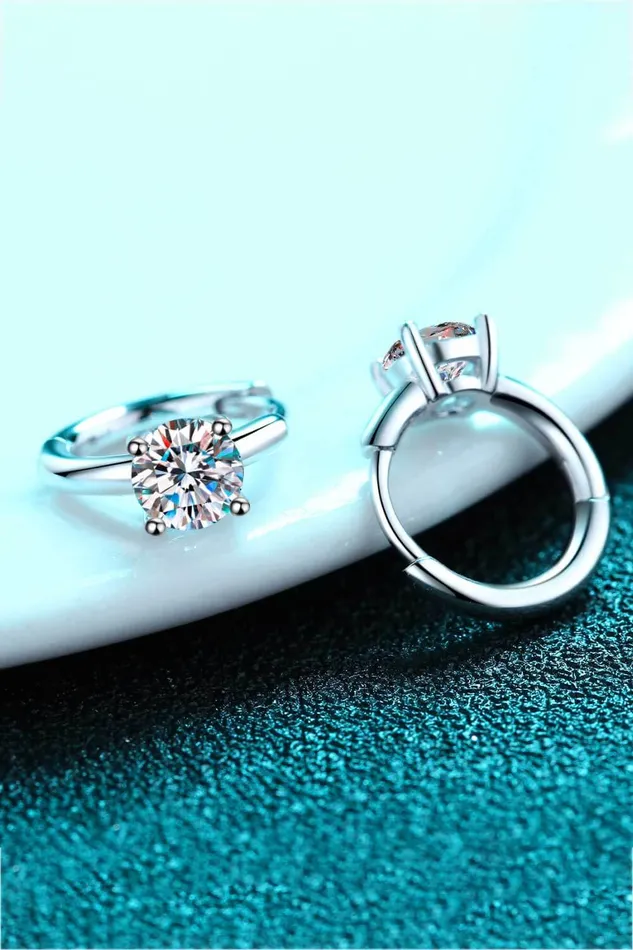 Trendsi Earrings 1 Carat Moissanite Huggie Earrings