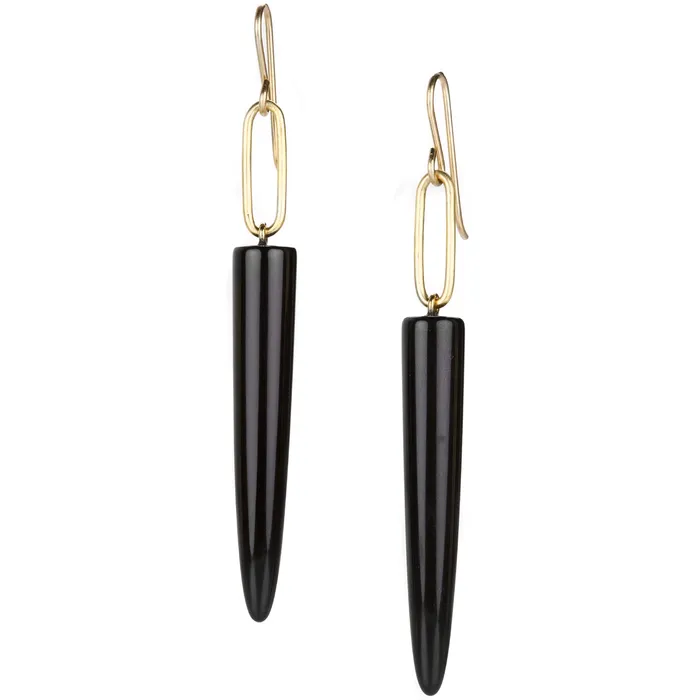 Wyoming Black Jade Drop Earrings Maria Beaulieu Earrings