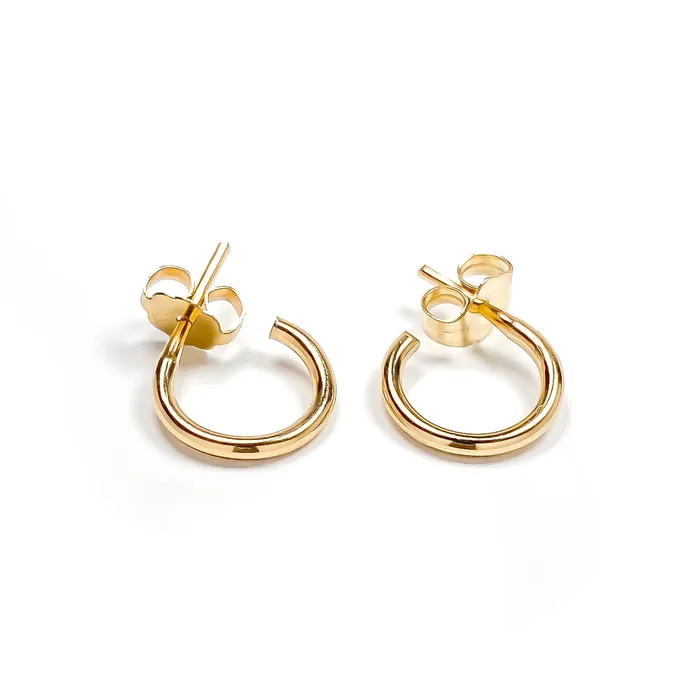 9mm Hoop Earrings with Post 14K Gold Filled Hoops By Hand Earrings 9mm Hoop Earrings with Post 14K Gold Filled Hoops By Hand Earrings