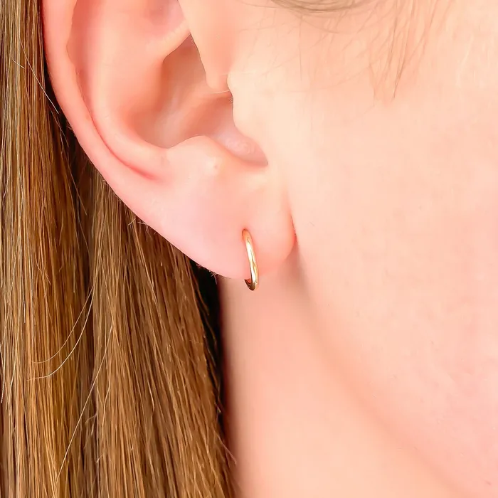 9mm Hoop Earrings with Post 14K Gold Filled Hoops By Hand Earrings 9mm Hoop Earrings with Post 14K Gold Filled Hoops By Hand Earrings