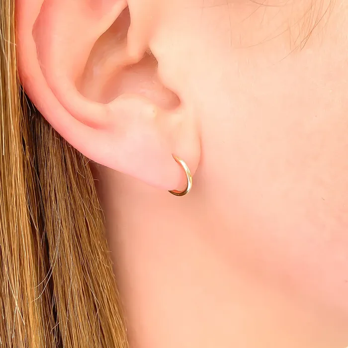 9mm Hoop Earrings with Post 14K Gold Filled Hoops By Hand Earrings 9mm Hoop Earrings with Post 14K Gold Filled Hoops By Hand Earrings