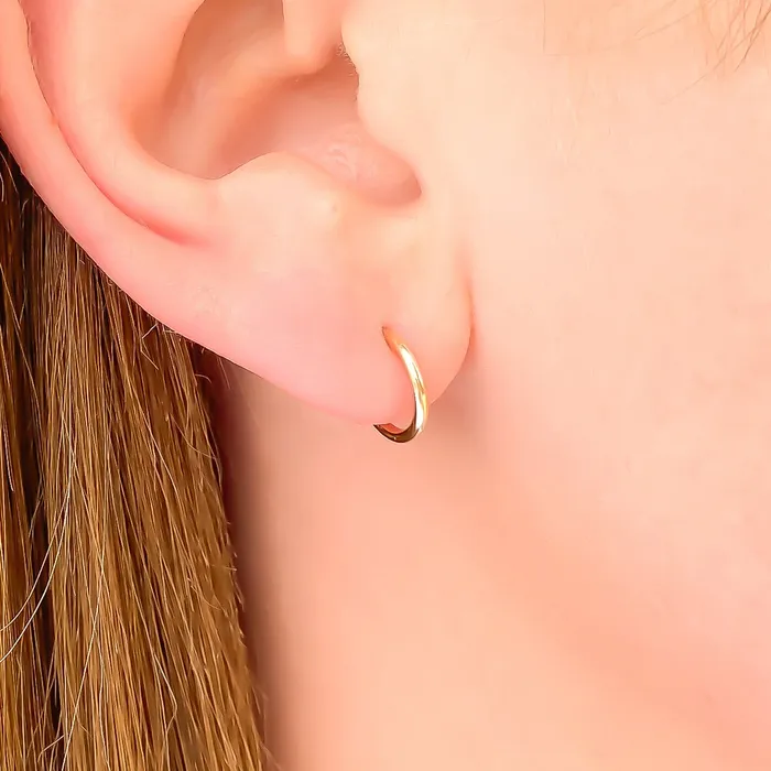 9mm Hoop Earrings with Post 14K Gold Filled Hoops By Hand Earrings 9mm Hoop Earrings with Post 14K Gold Filled Hoops By Hand Earrings