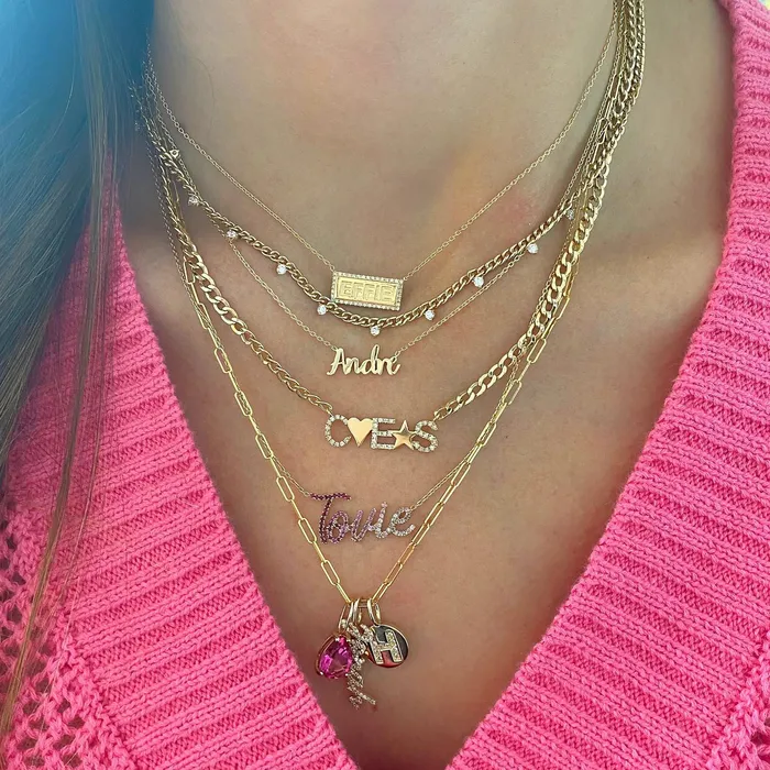 Alev Collection Necklaces Large Ombre Name Necklace