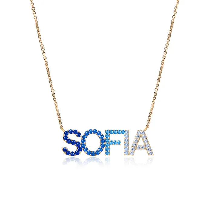 Alev Collection Necklaces Large Ombre Name Necklace