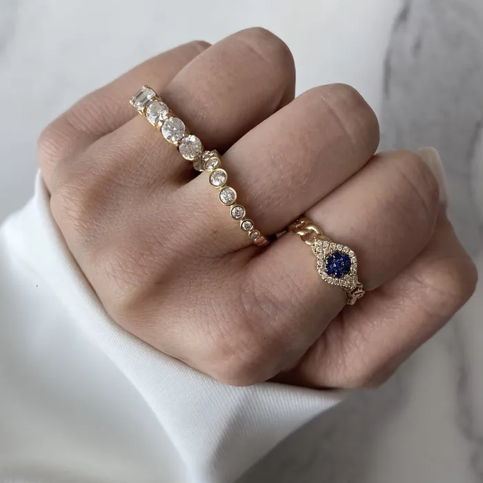 Alev Jewelry Rings Gold Bezel Diamond Ring