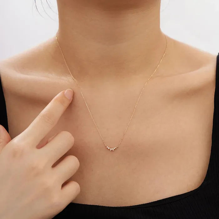 Aurelie Gi Necklaces ADORA Pear and Round White Sapphire Necklace