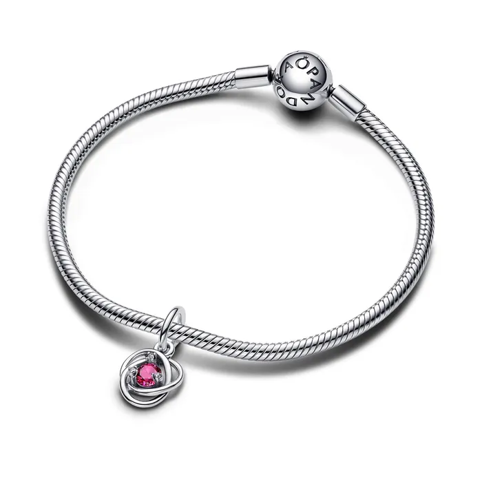 Charm Necklaces Pandora October Pink Eternity Circle Dangle Charm