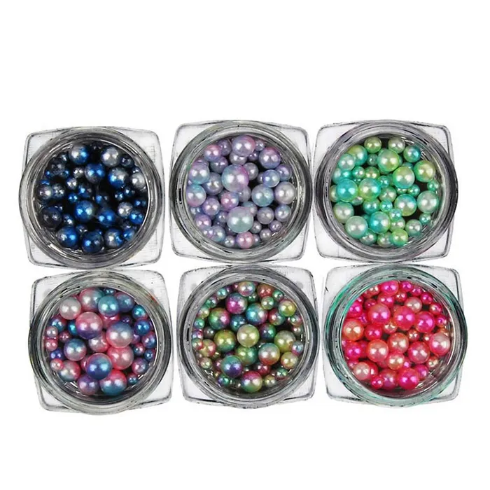 Charm Necklaces sparklingselections 6Box 3D Nail Sticker Caviar Beads Charm Pearl