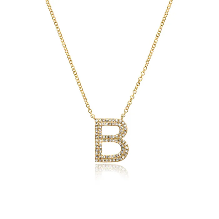 Double Row Pave Initial Necklace Alev Collection Necklaces