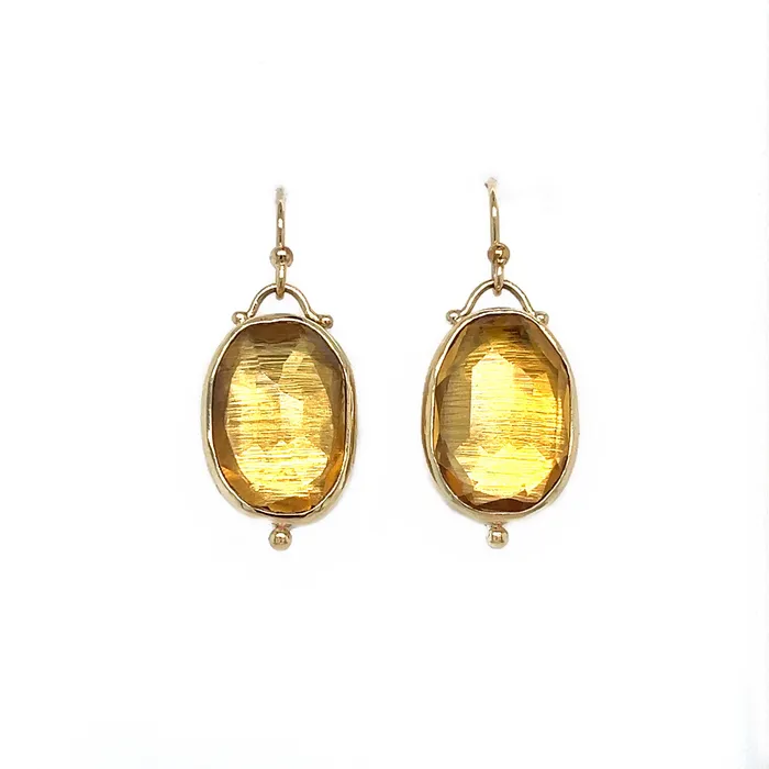 Earrings 14k Rosecut Citrine Dangle earrings Emily Amey Jewelry