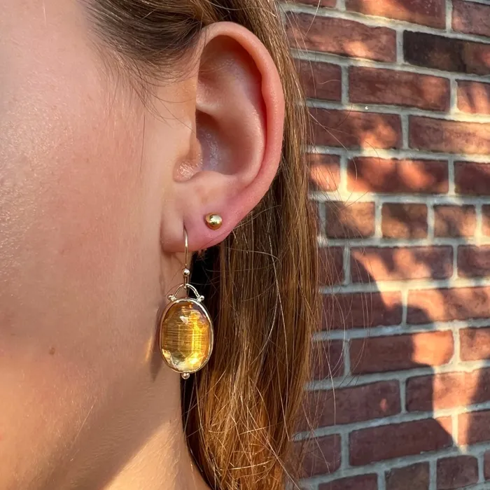 Earrings 14k Rosecut Citrine Dangle earrings Emily Amey Jewelry