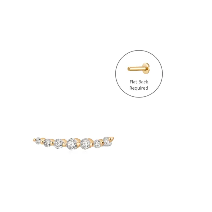 Earrings MONICA Diamond Bar Threadless Flatback Earring Aurelie Gi Earrings MONICA Diamond Bar Threadless Flatback Earring Aurelie Gi