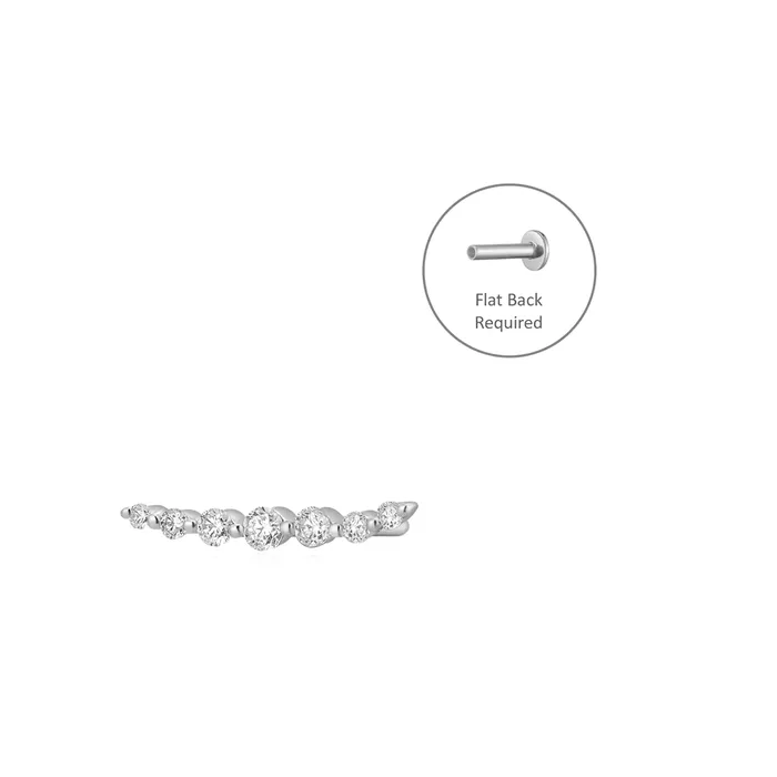 Earrings MONICA Diamond Bar Threadless Flatback Earring Aurelie Gi Earrings MONICA Diamond Bar Threadless Flatback Earring Aurelie Gi